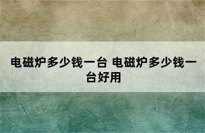 电磁炉多少钱一台 电磁炉多少钱一台好用